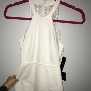 Lulu’s lace back halter neck body con dress